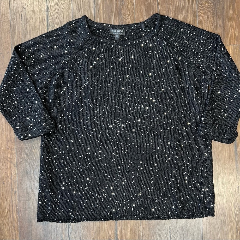 Topshop sequin sweater SZ SM‎